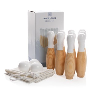 Kegel-Set aus Holz, braun - Reklamnepredmety