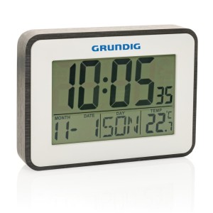 Grundig Thermometer, Wecker und Kalender, weiß