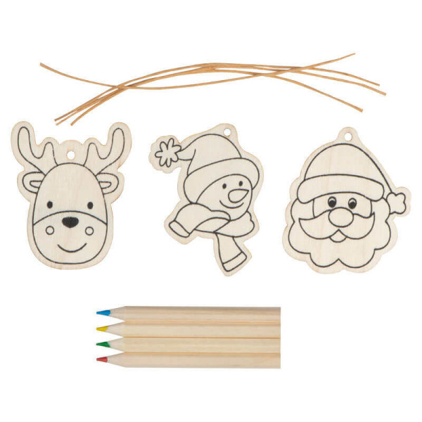 Holz-Weihnachtsornament-Malset