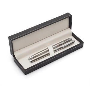 MANAUS gift set with ball and ceramic pen,  black - Reklamnepredmety