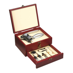 DOUBLE DECKER wine set,  brown - Reklamnepredmety