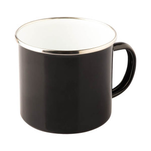 OLDSCHOOL 500 ml enamel mug mug, dark blue - Reklamnepredmety