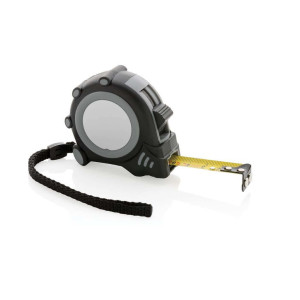 Grip 3m/16mm Maßband aus RCS recyceltem Kunststoff, grau - Reklamnepredmety