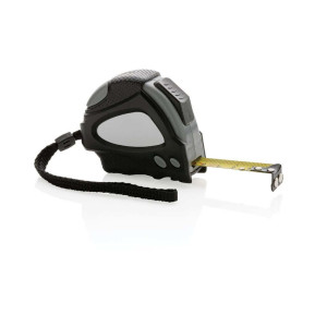 Auto-Stop-Maßband aus recyceltem Kunststoff, 3m/16mm, schwarz - Reklamnepredmety