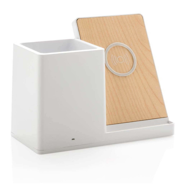 Ontario 10W Wireless Charger aus FSC® und RCS Kunststoff, weiß