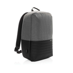 Swiss Peak AWARE™ Anti-Theft-RFID 15"-Laptop-Rucksack, grau - Reklamnepredmety
