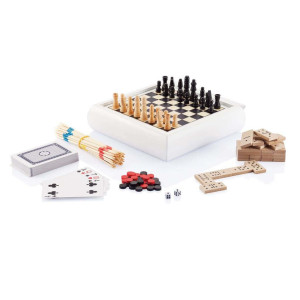 FSC® 5-in-1 Spieleset, weiß - Reklamnepredmety