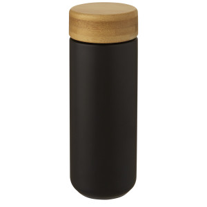 Lumi 300 ml Keramikbecher mit Bambusdeckel - Reklamnepredmety
