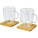 Manti 2-teiliger 350 ml doppelwandiger Glasbecher mit Bambusuntersetzer - 11331601_E3 - variant PF 11331601