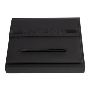 Set Cloud Matte Black (ballpoint pen & folder A5) - Reklamnepredmety