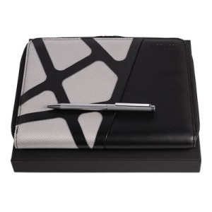 Set HUGO BOSS Chrome (ballpoint pen & conference folder A5) - Reklamnepredmety