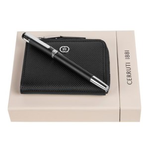 Set Regent Black (fountain pen & card holder) - Reklamnepredmety