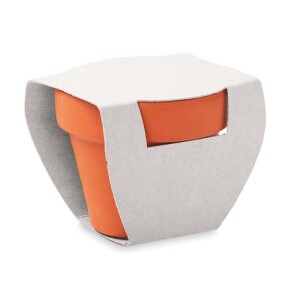 Terrakotta-Blumentopf mit Samen und individuell bedruckter Papierbanderole - Reklamnepredmety