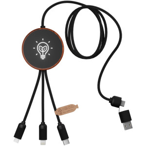 5in1 rPET Ladekabel mit leuchtendem Logo und 10 W Ladepad SCX.design C40 - Reklamnepredmety