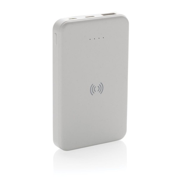 5.000mAh 5W Wireless Powerbank aus RCS recyceltem Kunststoff, weiß