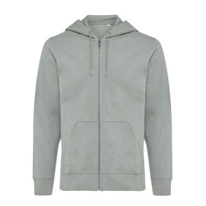 Iqoniq Abisko Zip-Kapuzenpullover aus recycelter Baumwolle, ungefärbtes blau - Reklamnepredmety