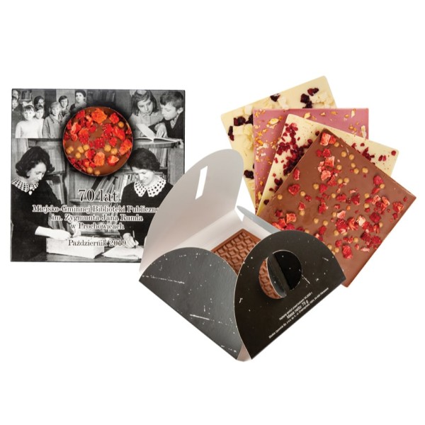 75g Schokolade in einem Papierumschlag