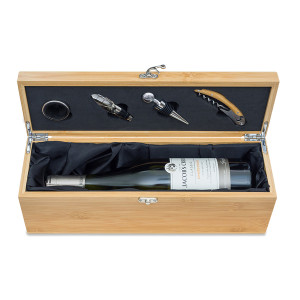 Weinset in Bambusbox - Reklamnepredmety