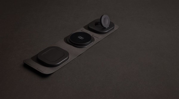 Swiss Peak 15W 3-in 1 Wireless-Reise-Charger aus RCS Plastik, grau