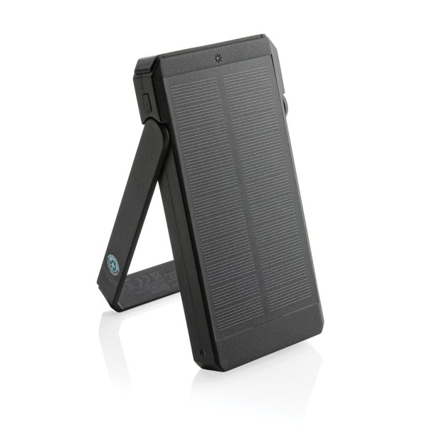 Skywave 10000mAh Solarpowerbank aus RCS recycelt. Kunststoff, schwarz