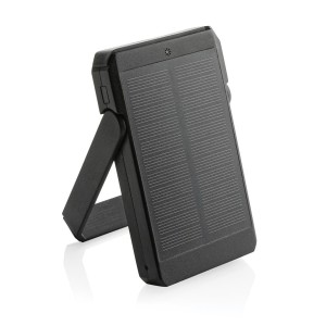 Skywave 5000mah Solar Powerbank, 10W Wireless aus rPlastik, schwarz - Reklamnepredmety