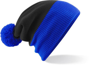 2-farbige Strickmütze mit Bommel - Reklamnepredmety