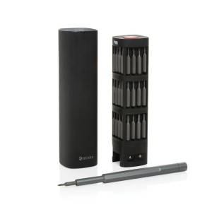 Gear X 56-tlg. Präzisions-Bit-Set aus RCS recyc. Aluminium, schwarz - Reklamnepredmety