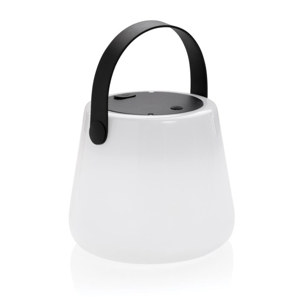 SolarGlow Außenleuchte aus RCS rec. Kunststoff mit USB-Lampe, weiß