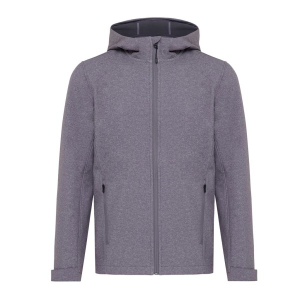 Iqoniq Makalu Herren Softshelljacke aus recyceltem Polyester, vulcano heather grey