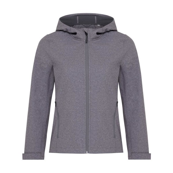 Iqoniq Makalu Damen Softshelljacke aus recyceltem Polyester, vulcano heather grey