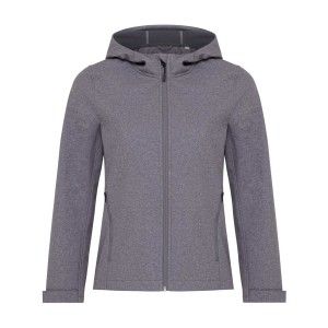 Iqoniq Makalu Damen Softshelljacke aus recyceltem Polyester, vulcano heather grey - Reklamnepredmety