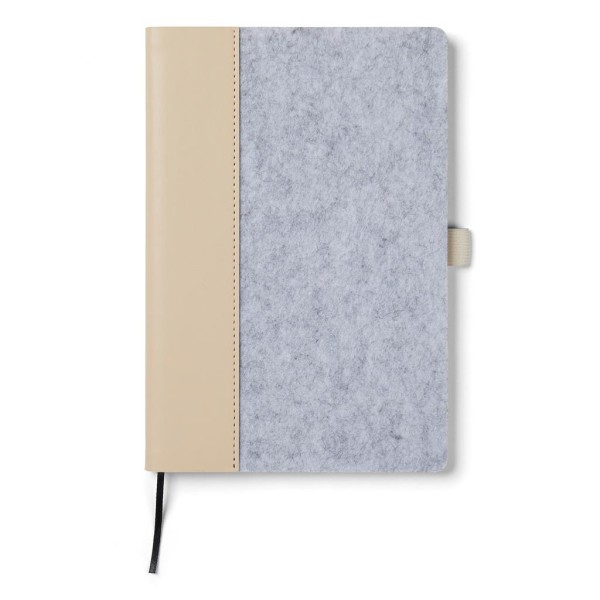 VINGA Albon A5-Notizbuch aus GRS recyceltem Filz, grau