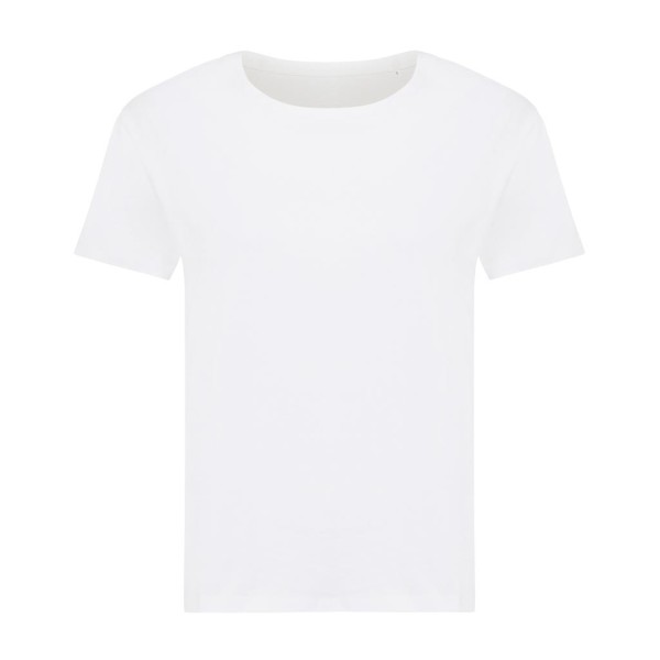 Iqoniq Yala Damen T-Shirt aus recycelter Baumwolle, ungefärbte helles Grau