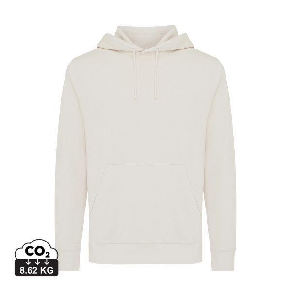 Iqoniq Rila Lightweight Hoodie aus recycelter Baumwolle, ungefärbte helles Grau