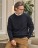 Gerippter Interlock-Pullover mit Rundhalsausschnitt