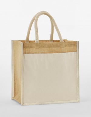 Midi-Tasche aus gestärkter Jute mit Baumwolltasche - Reklamnepredmety