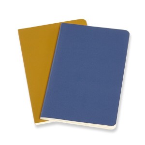 Moleskine Volant Notizbücher – S, weicher Einband, transparent, 2 Stück, Farbauswahl Blau/Gelb und Orange/Blau - Reklamnepredmety