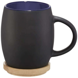 Hearth Keramiktasse mit Holz Deckel/Untersetzer - Reklamnepredmety