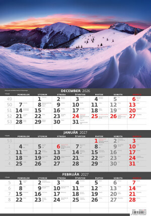 Kalender Slowakei - drei Monate - Reklamnepredmety