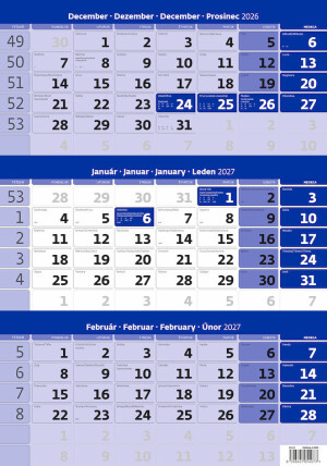Dreimonatskalender blau - Reklamnepredmety