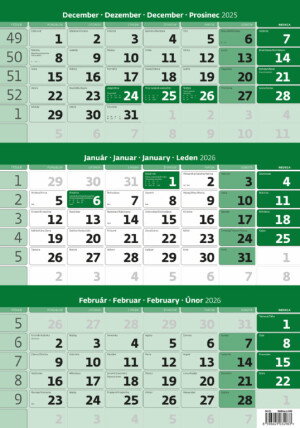 Dreimonatskalender grün - Reklamnepredmety