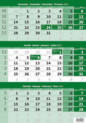 Dreimonatskalender grün - Reklamnepredmety