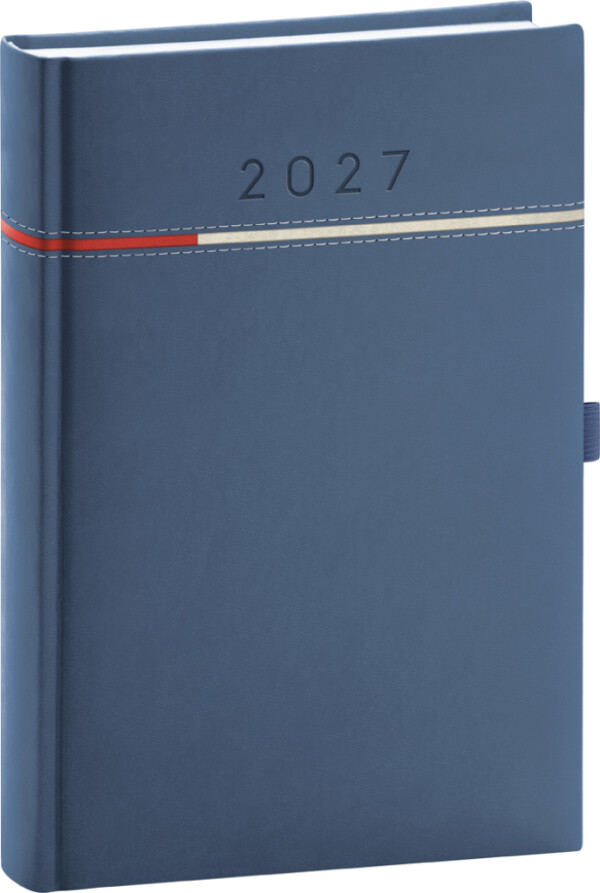 Tagebuch Tomy 2027, blau-rot, 15 x 21 cm