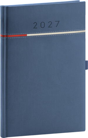 Wochenkalender Tomy 2027, blau-rot, 15 x 21 cm - Reklamnepredmety
