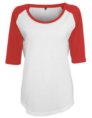 Damen 3/4 Raglan-T-Shirt mit Kontrastmuster BY022 - Reklamnepredmety