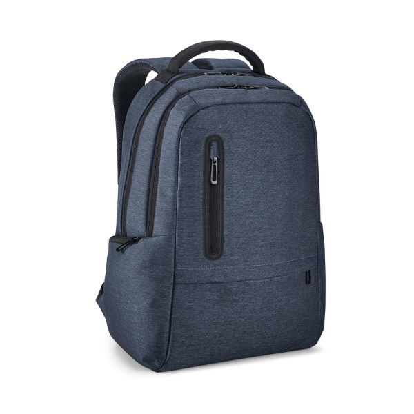 RE-BOSTON. Wasserdichter Laptop-Rucksack aus zweifarbigem recyceltem Nylon mit 210D-rPET-Fach