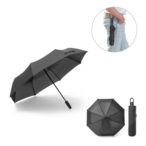 GUSTAVO. Pongee-Regenschirm rPET 190T mit automatischer Öffnung und Schließung