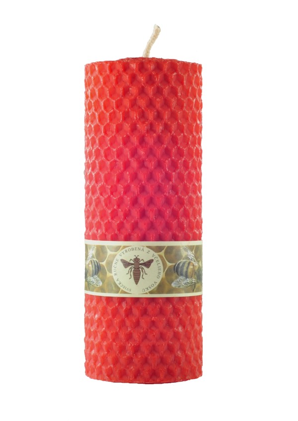 Rote zylindrische Kerze 120 mm