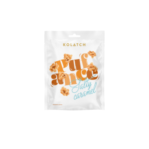 Extrudierter Mais in weißer Schokolade mit PUFANCE Karamell