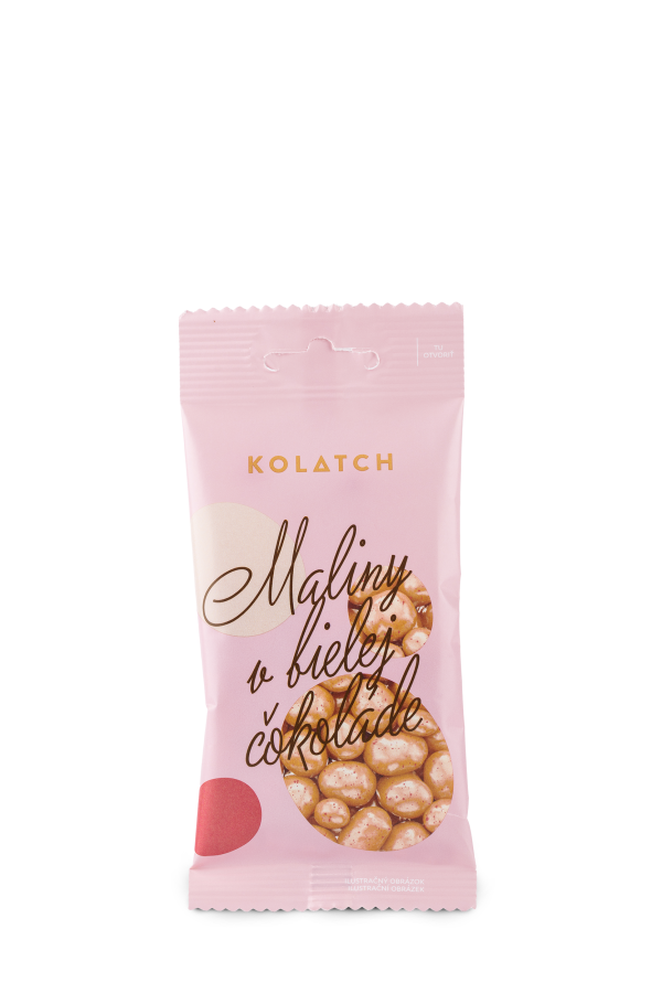 DRAŽÉ – BIO Himbeeren in weißer Schokolade 35 g
